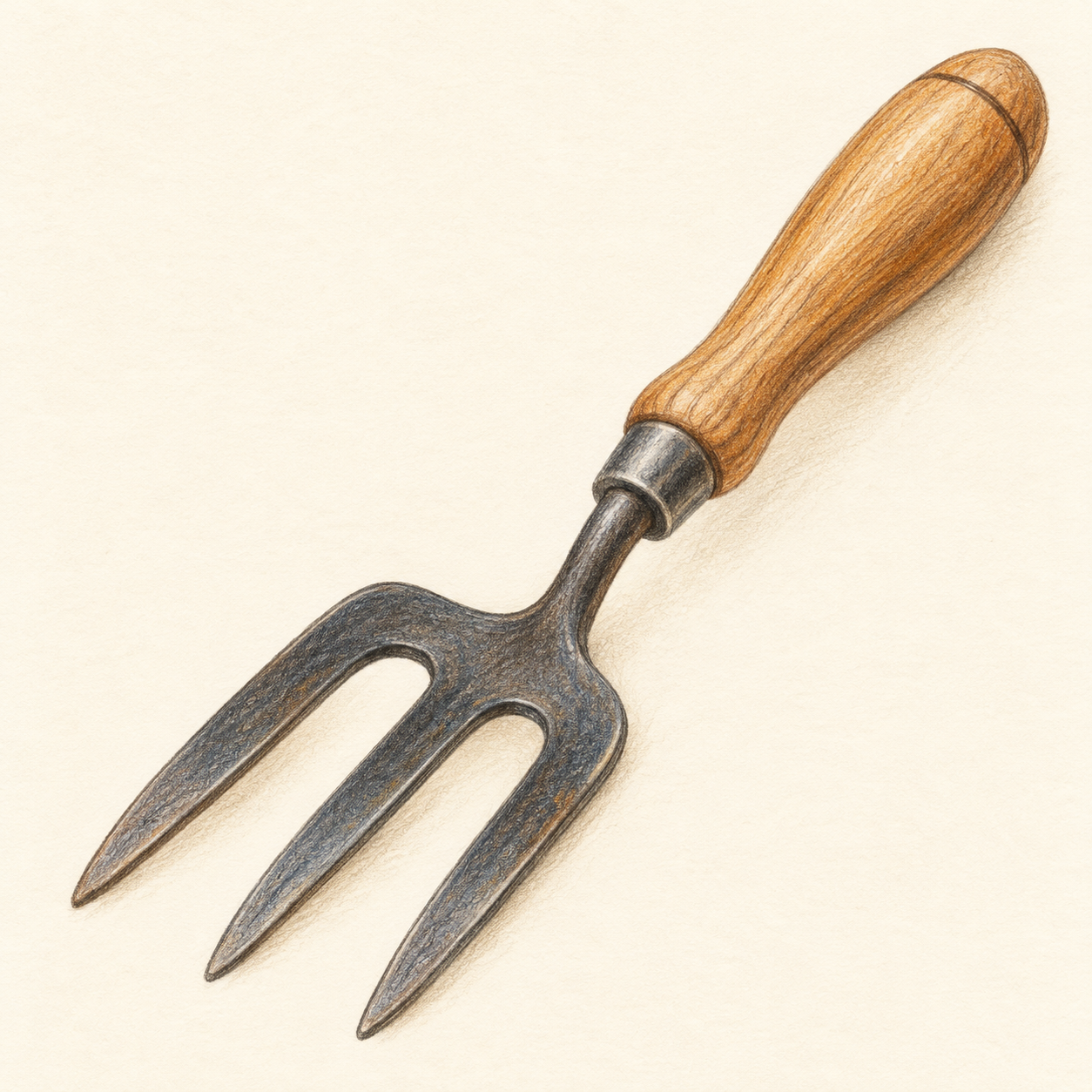 Original generic hand fork sketch; not an exact product model